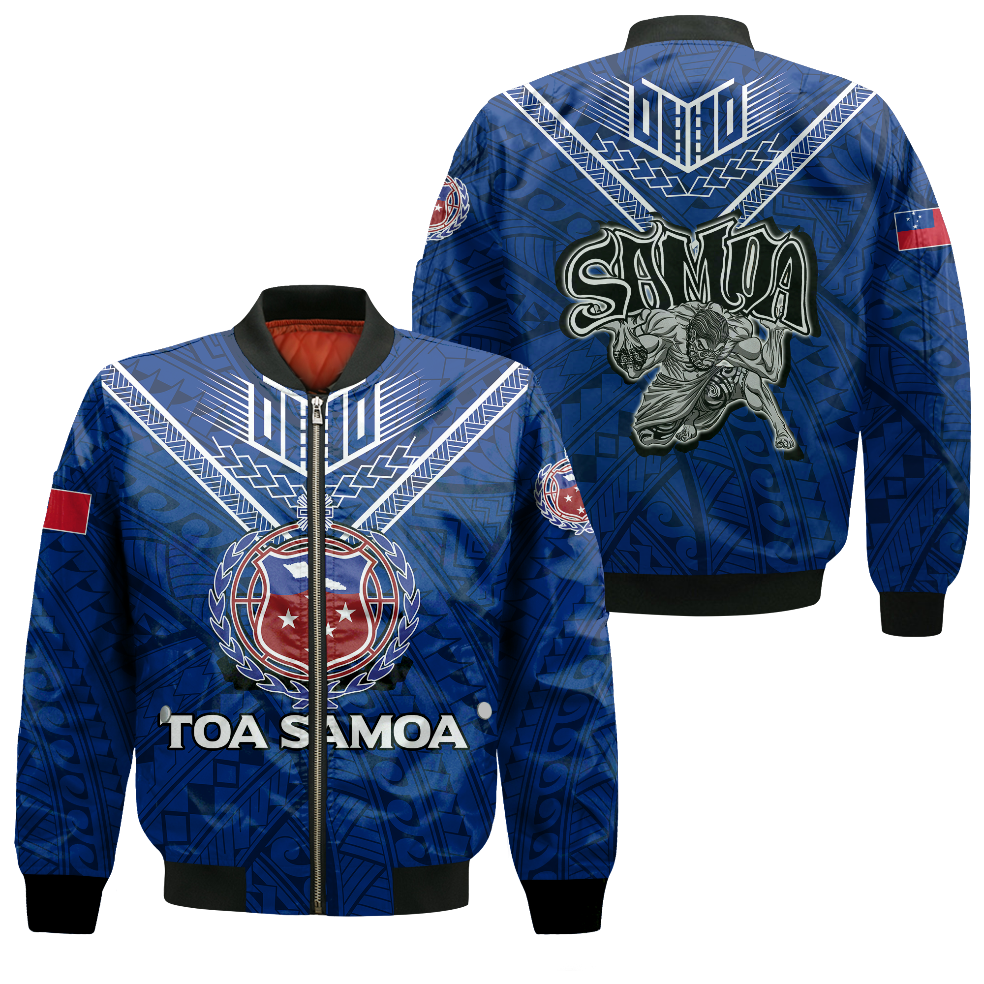 Toa Samoa Rugby Bomber Jacket - Samoan Warrior Pride - LT12