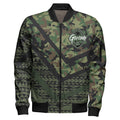 Guam Sleeve Zip Bomber Jacket - Custom Guam Camo Deluxe Polynesian Tattoo Bomber Jacket