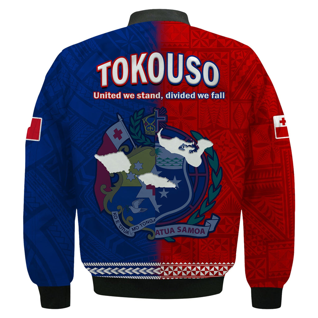 TokoUso Bomber Jacket Tonga and Samoa United We Stand Divided We Fall LT14