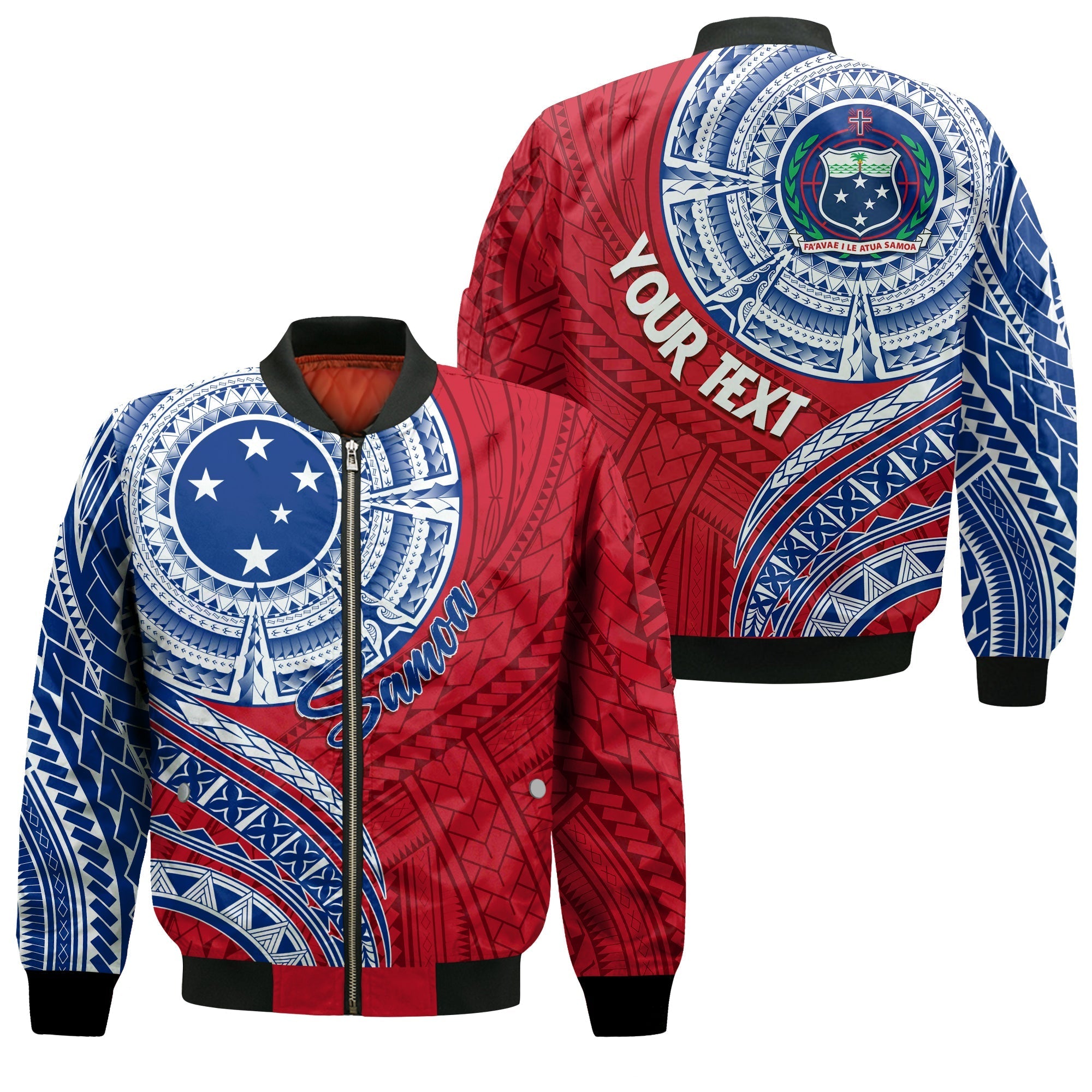 Samoa Personalised Bomber Jacket Independence Day Flag Style LT7