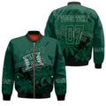 Personalised Hawaii Rainbow Warriors Bomber Jacket Laau Pama LT7