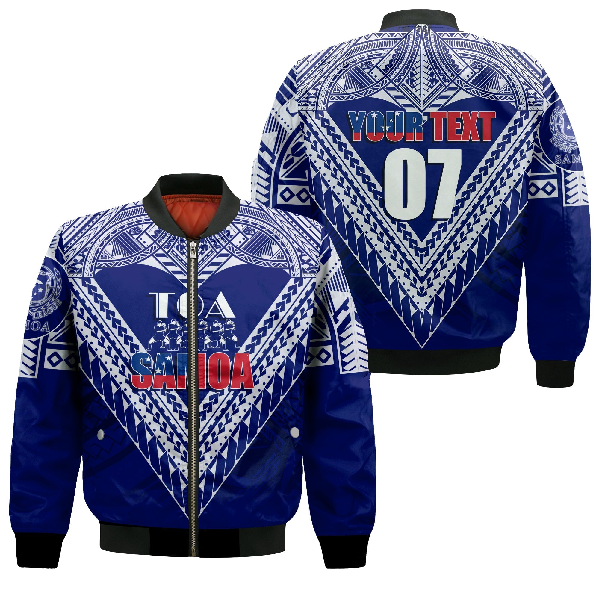 (Customize Personalize) Toa Samoa RLS Warriors Siva Tau Bomber Jacket LT7