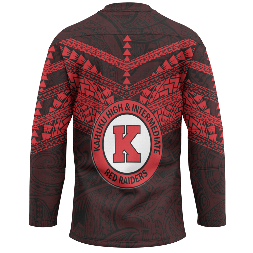 Hawaii Hockey Jersey - Kahuku High And Intermediate School Logo LT10