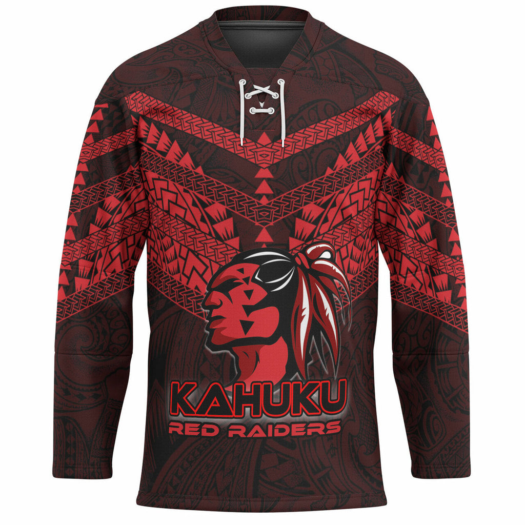 Hawaii Hockey Jersey - Kahuku High And Intermediate School Logo LT10