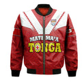(Custom Personalised) Mate Ma'a Tonga Rugby Bomber Jacket Tongan Kupesi Red Style LT9