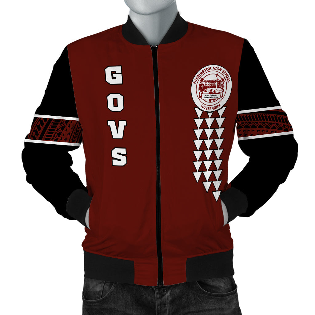 (Personalized) Hawaii Bomber Jacket - Farrington High Custom Your Class Bomber Jacket Maroon LT12