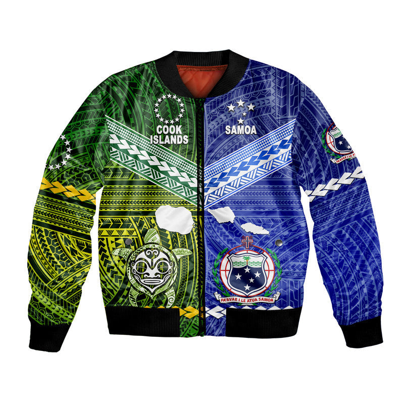 Samoa And Cook Islands Bomber Jacket Together LT8