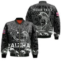 (Custom Personalised) Hawaii King Kamehameha Aloha Hawai'i Nei Bomber Jacket - LT2