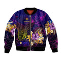 Marshall Islands Bomber Jacket Whale Hibiscus Polynesian DT02