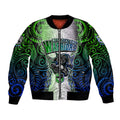 Personalised New Zealand Warriors Bomber Jacket Maori Silver Fern Green DT02