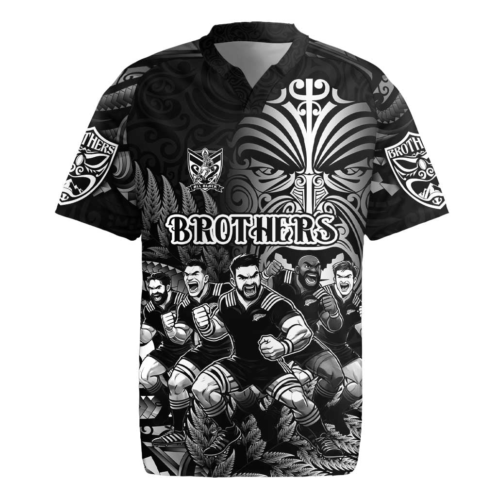 Personalized All Black Brothers Rugby Rugby Jersey New Zealand Maori Haka DT02