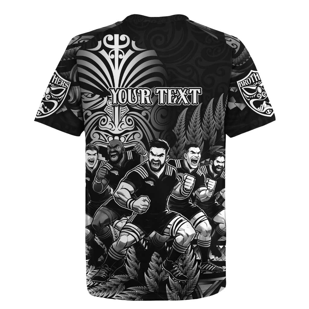 Personalized All Black Brothers Rugby Rugby Jersey New Zealand Maori Haka DT02