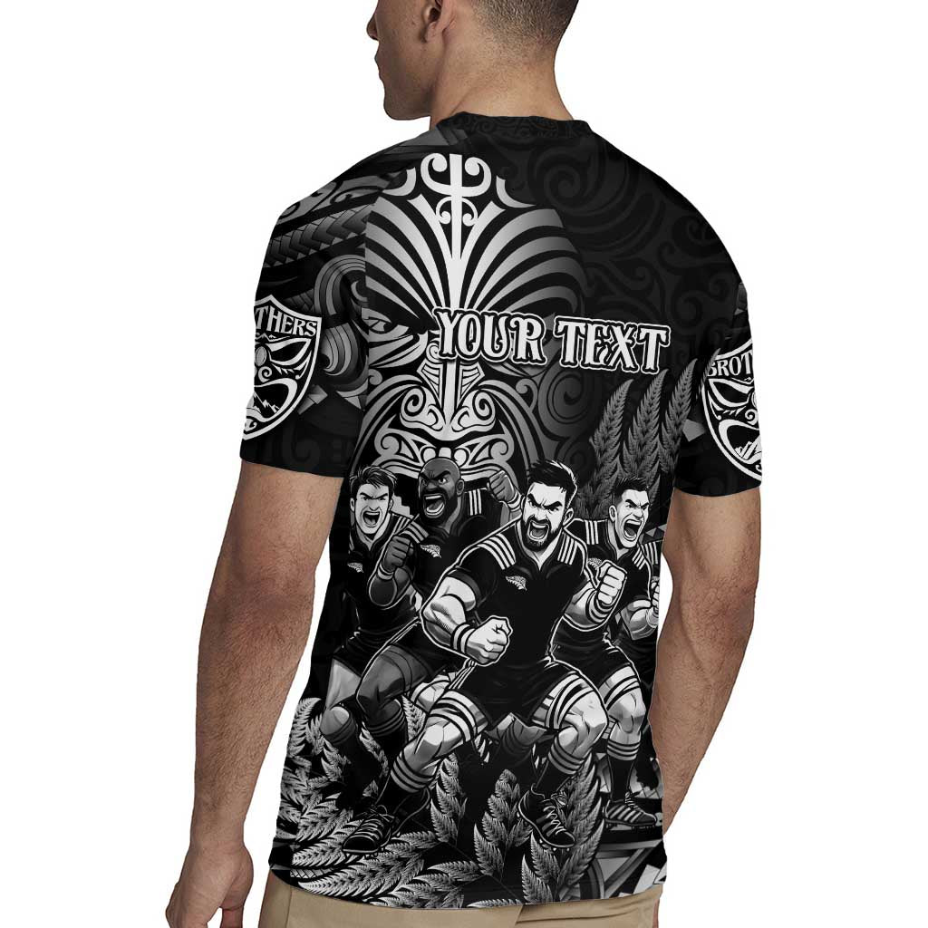 Personalized All Black Brothers Rugby Rugby Jersey New Zealand Maori Haka DT02