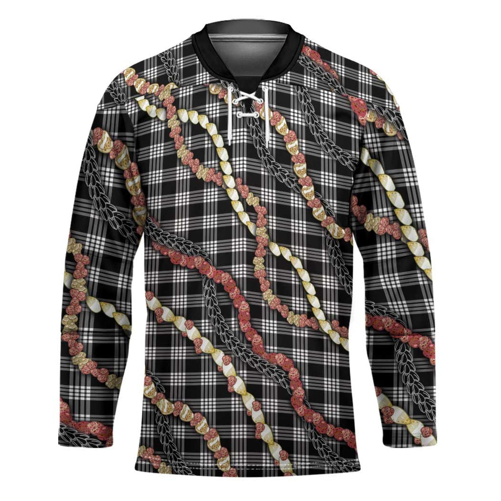 Hawaii Palaka Niihau Shell Lei Hockey Jersey Tropical Island Plaid Patterns DT05