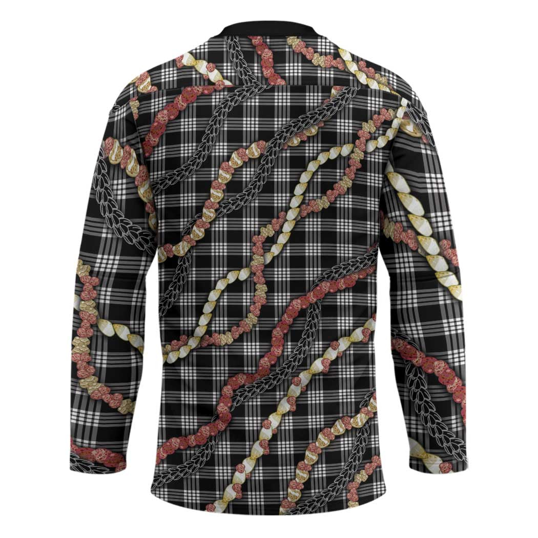 Hawaii Palaka Niihau Shell Lei Hockey Jersey Tropical Island Plaid Patterns DT05
