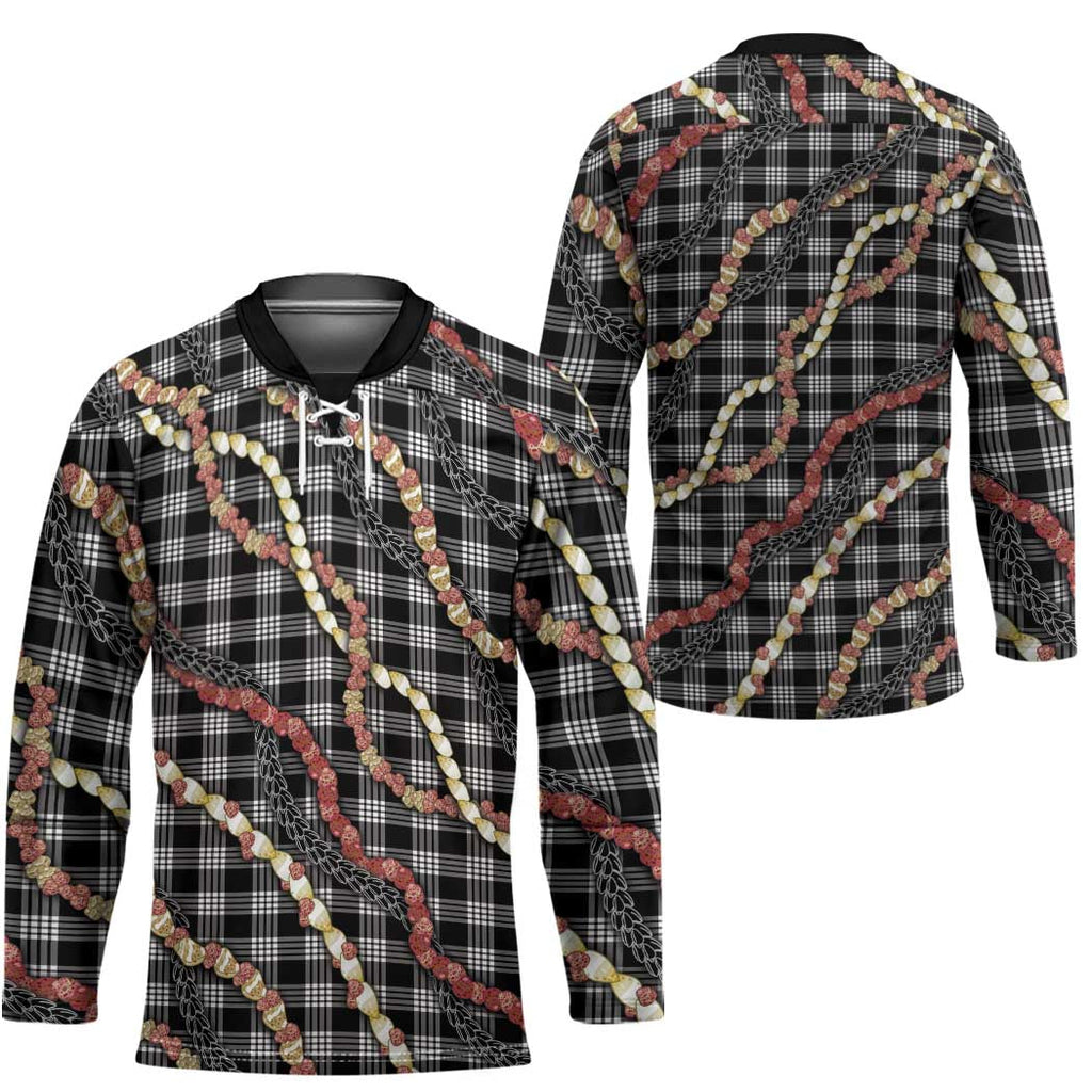 Hawaii Palaka Niihau Shell Lei Hockey Jersey Tropical Island Plaid Patterns DT05
