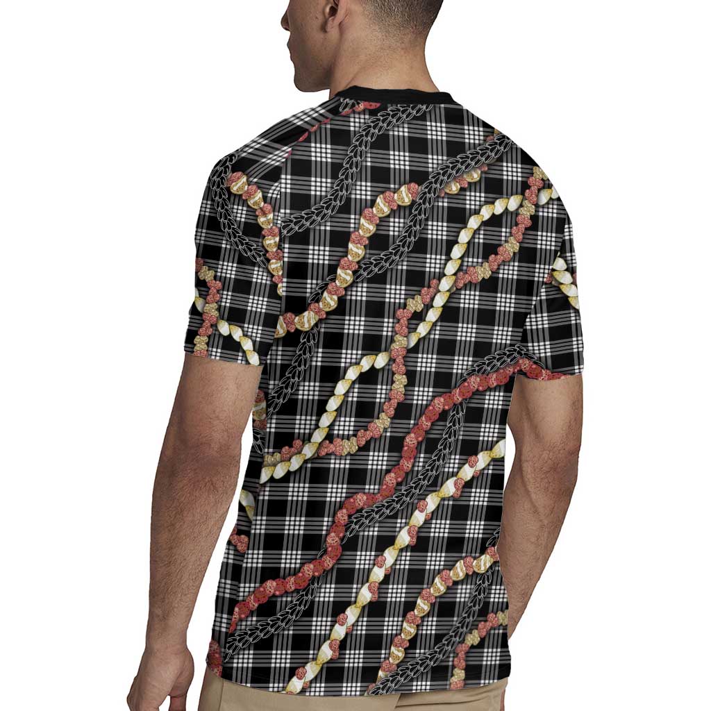 Hawaii Palaka Niihau Shell Lei Rugby Jersey Tropical Island Plaid Patterns DT05