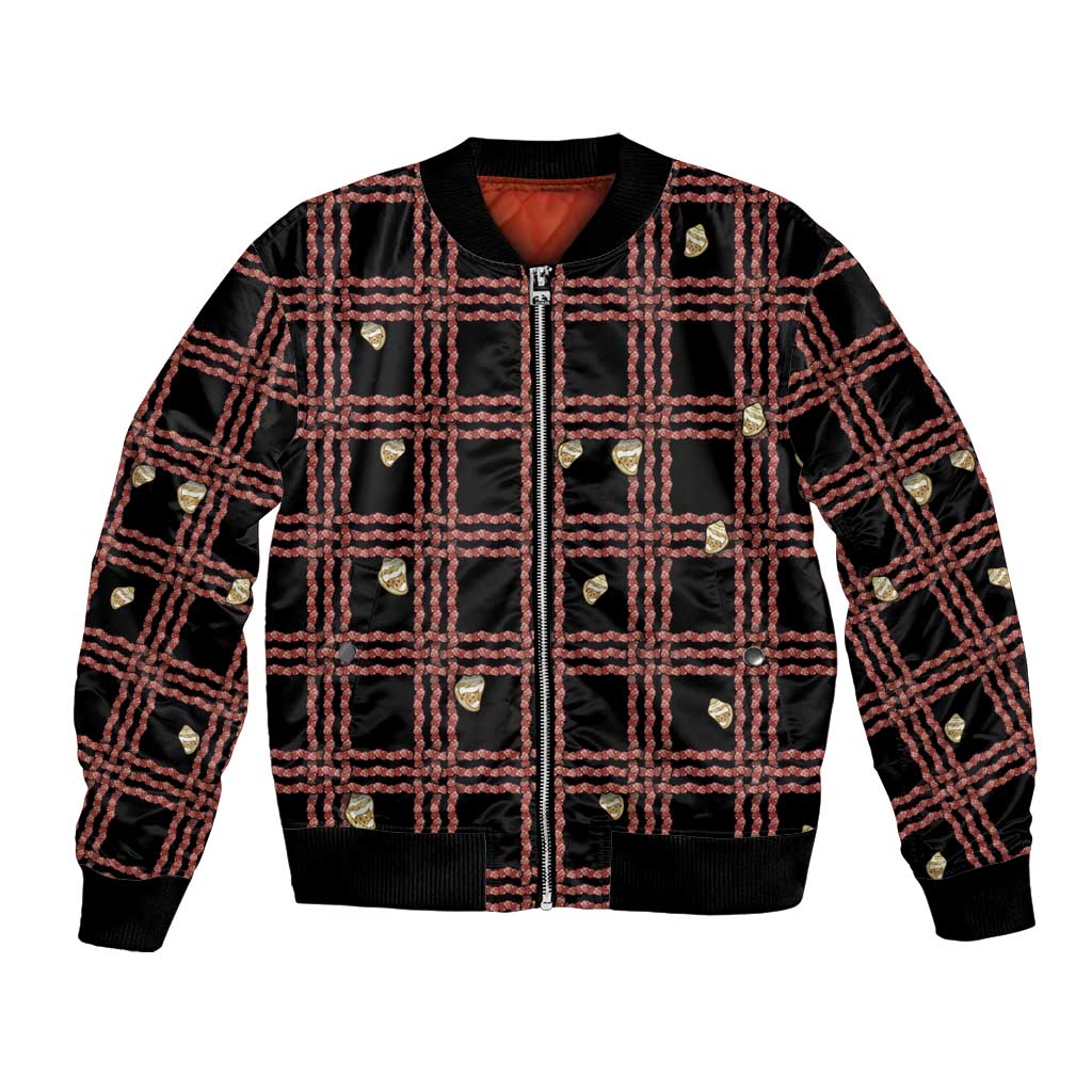 Hawaii Palaka Kahelelani Shell Lei Costume Bomber Jacket Plaid Patterns DT05