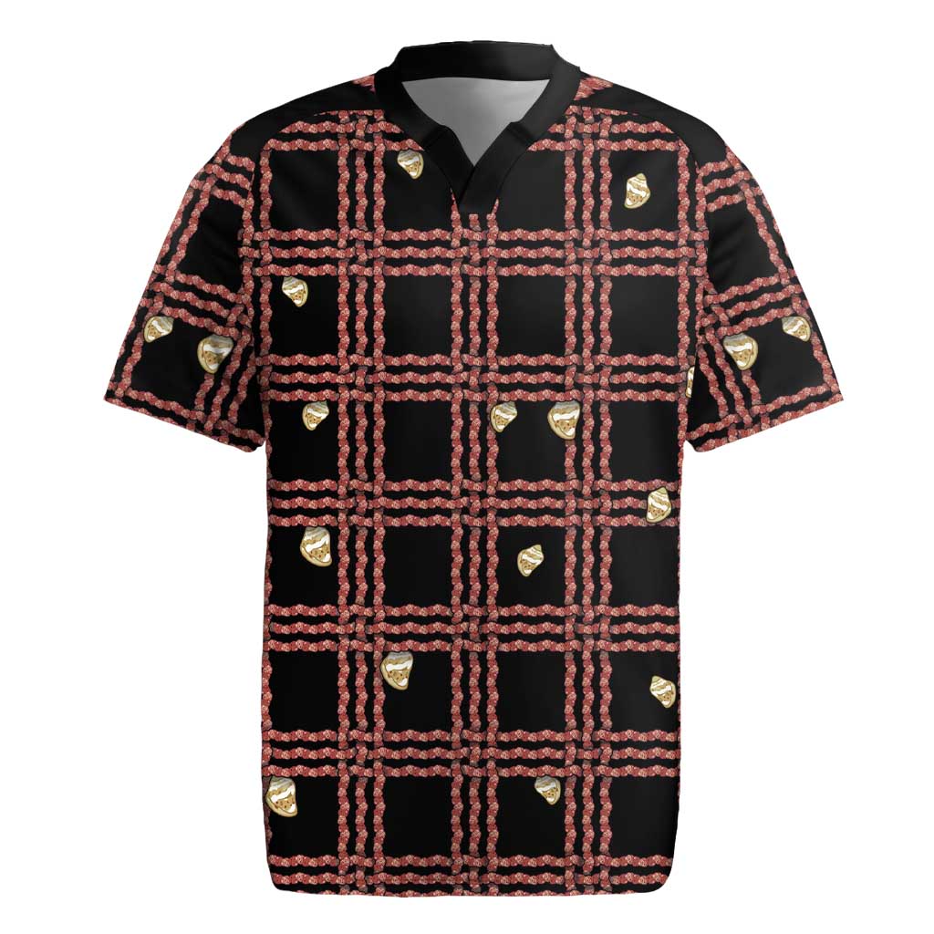 Hawaii Palaka Kahelelani Shell Lei Costume Rugby Jersey Plaid Patterns DT05