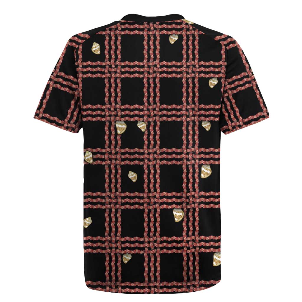 Hawaii Palaka Kahelelani Shell Lei Costume Rugby Jersey Plaid Patterns DT05