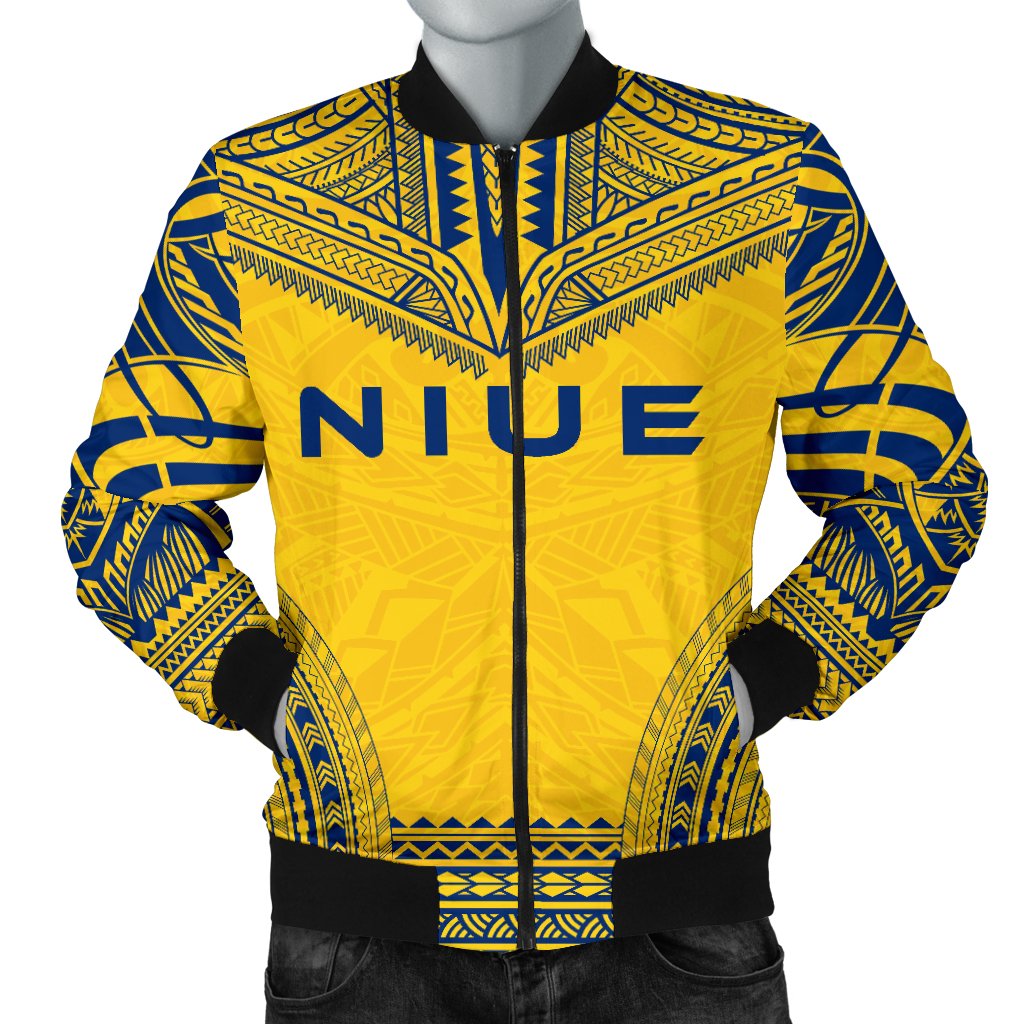 Niue Flag Polynesian Chief Men's Bomber Jacket