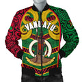 Vanuatu Men'S Bomber Jacket Pig Tusk Polynesian Coat Of Arms