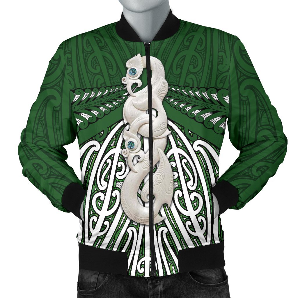 Maori Moko Tattoo Bomber Jacket for Men, Manaia Pounamu