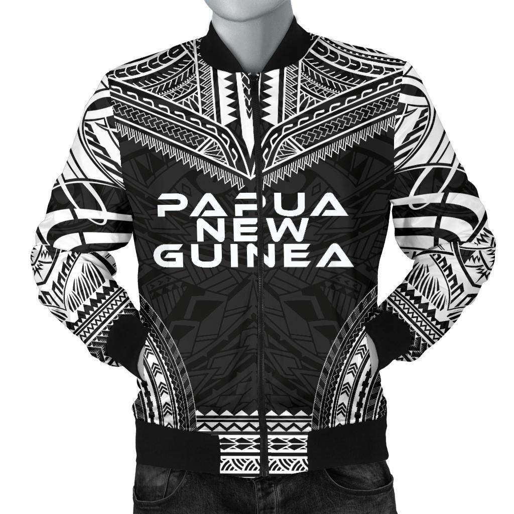 Papua New Guinea Polynesian Chief Men's Bomber Jacket - Black Version