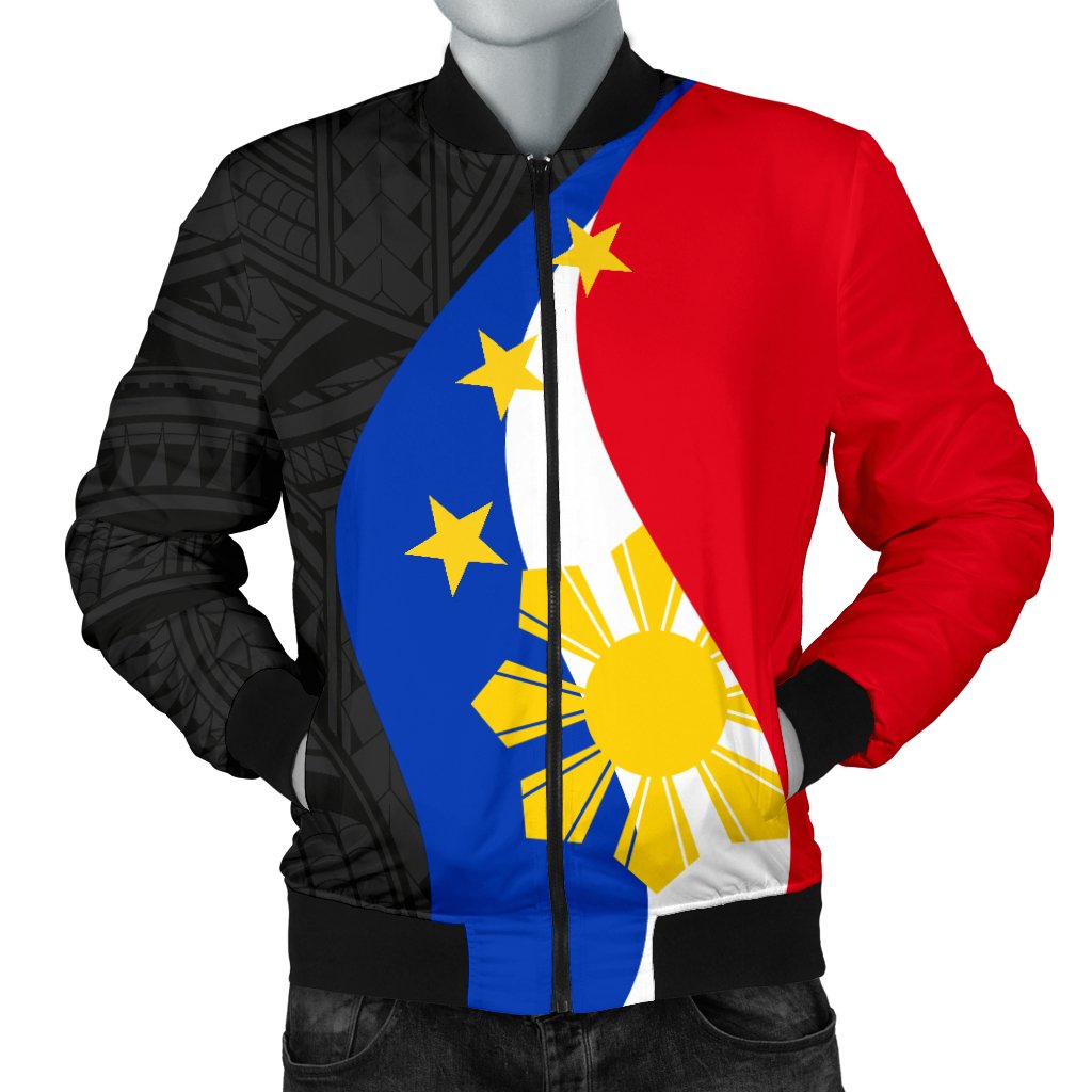 Philippines Men Bomber Jacket - King Lapu - Lapu Polynesian Pattern