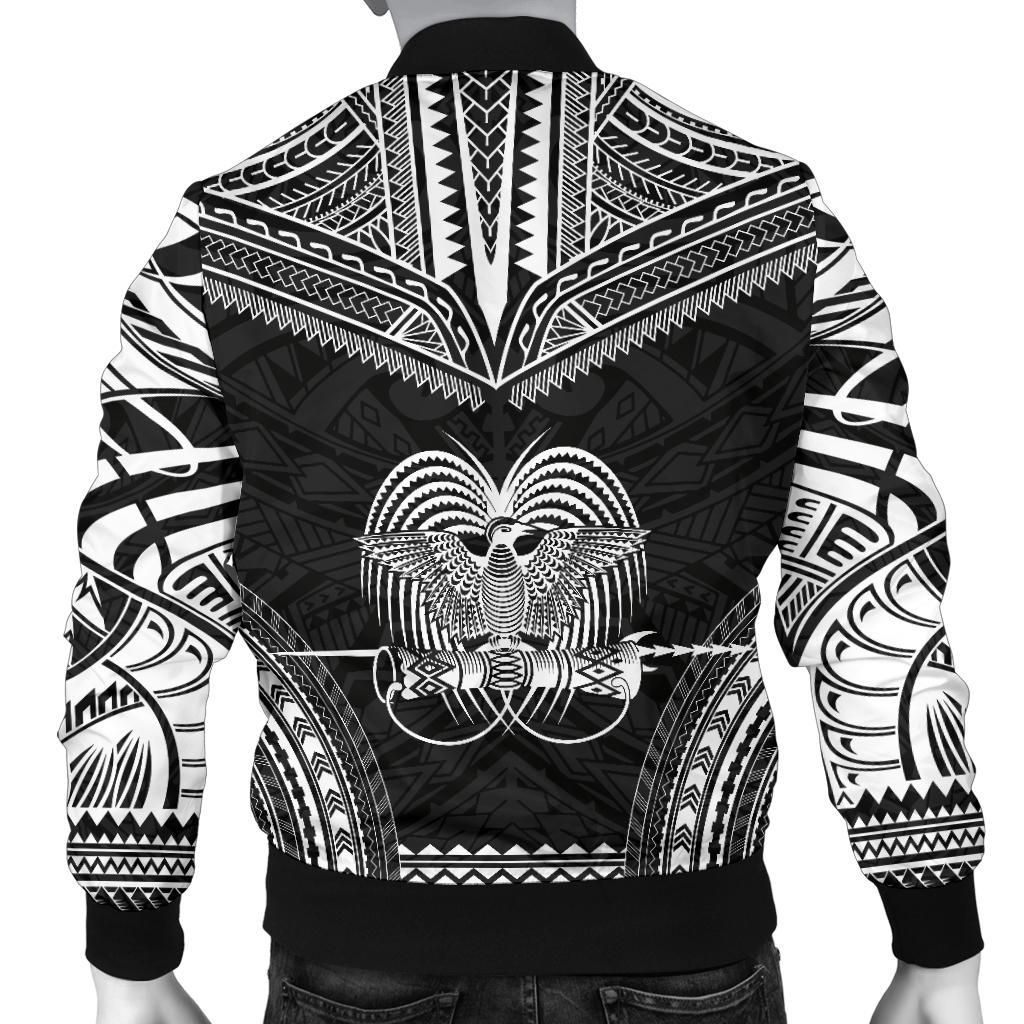 Papua New Guinea Polynesian Chief Men's Bomber Jacket - Black Version