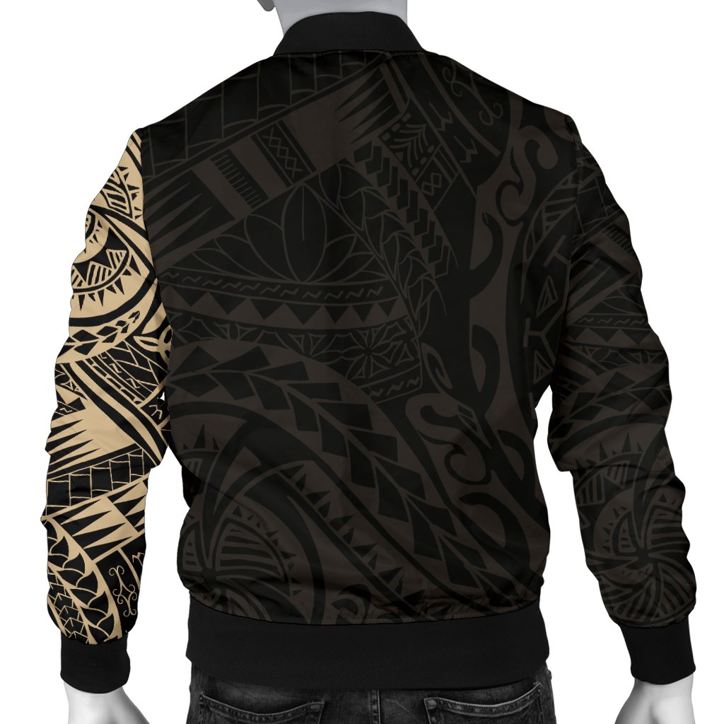 Tahiti in My Heart Polynesian Tattoo Style Men's Bomber Jacket