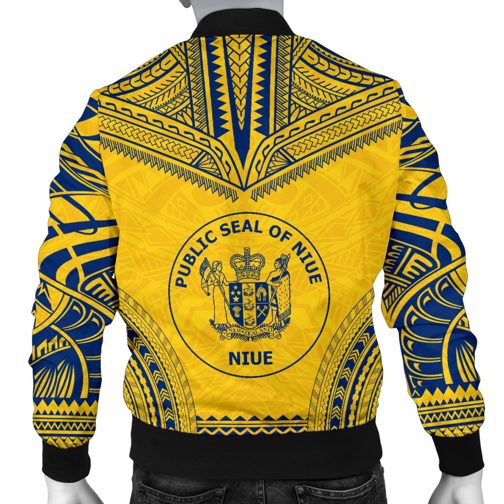 Niue Flag Polynesian Chief Men's Bomber Jacket