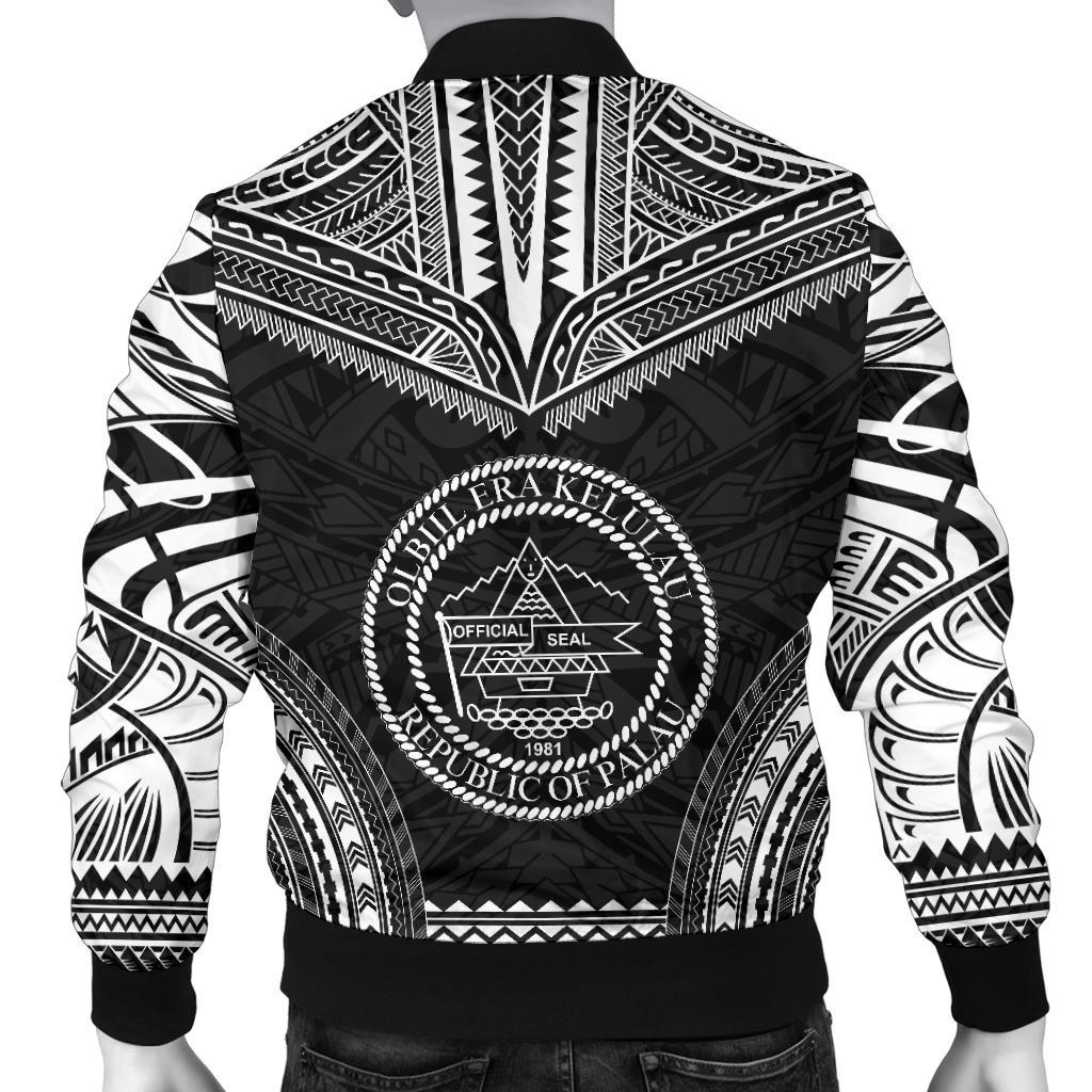 Palau Polynesian Chief Men's Bomber Jacket - Black Version