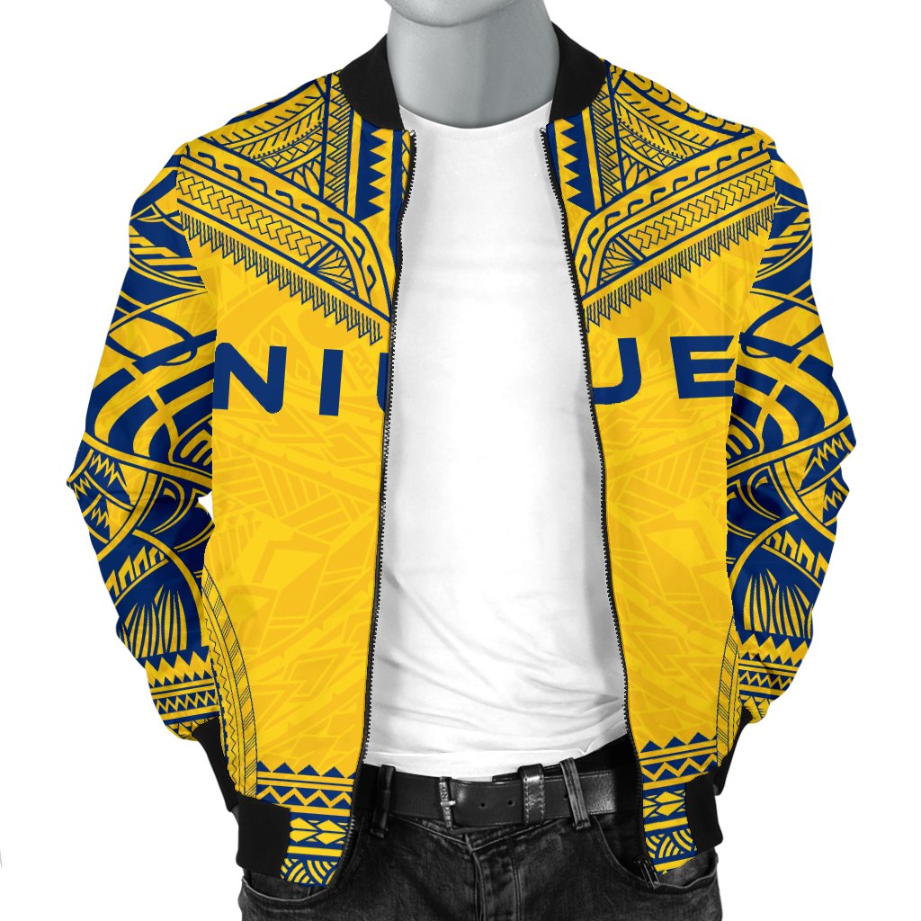Niue Flag Polynesian Chief Men's Bomber Jacket