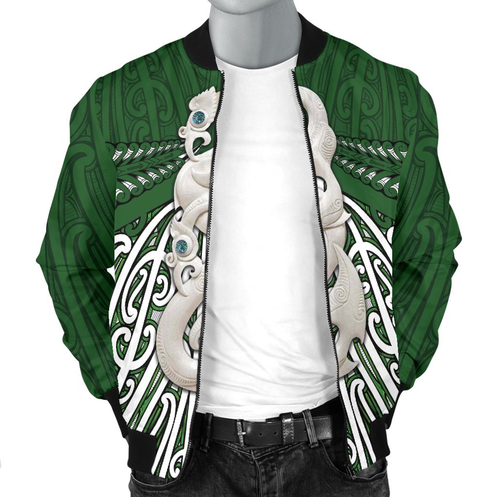 Maori Moko Tattoo Bomber Jacket for Men, Manaia Pounamu