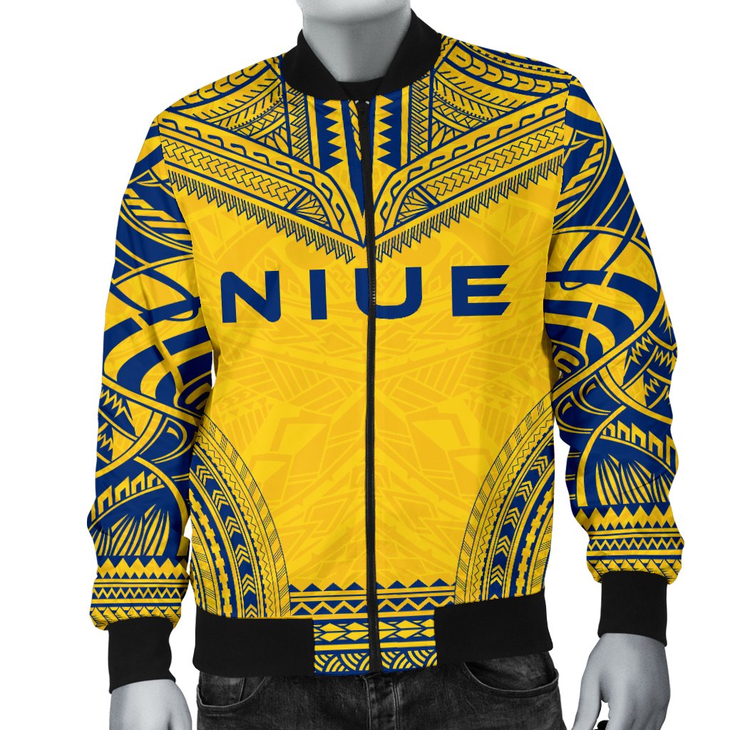 Niue Flag Polynesian Chief Men's Bomber Jacket