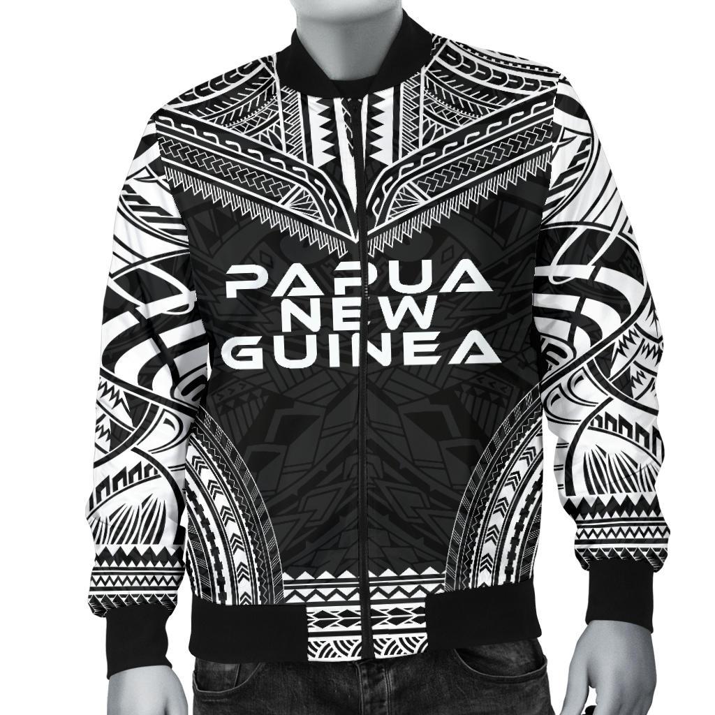 Papua New Guinea Polynesian Chief Men's Bomber Jacket - Black Version