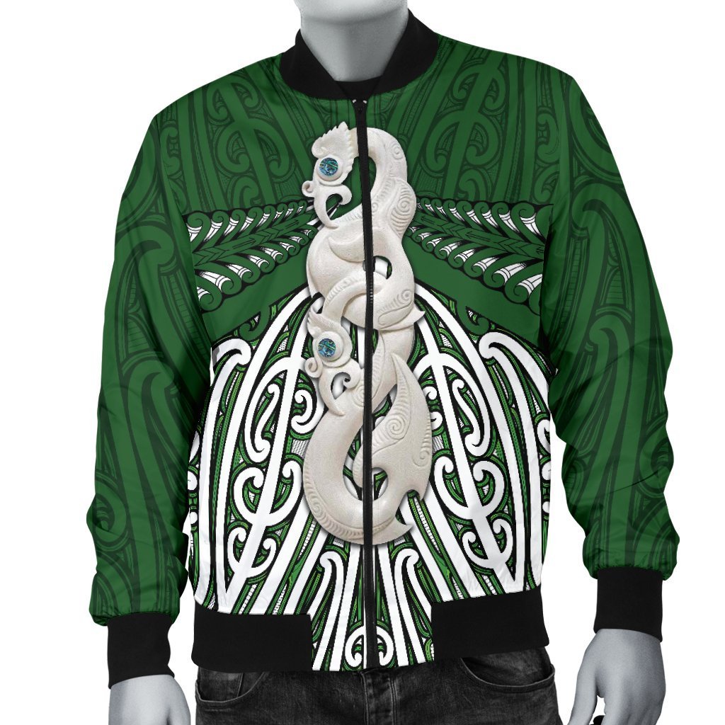 Maori Moko Tattoo Bomber Jacket for Men, Manaia Pounamu