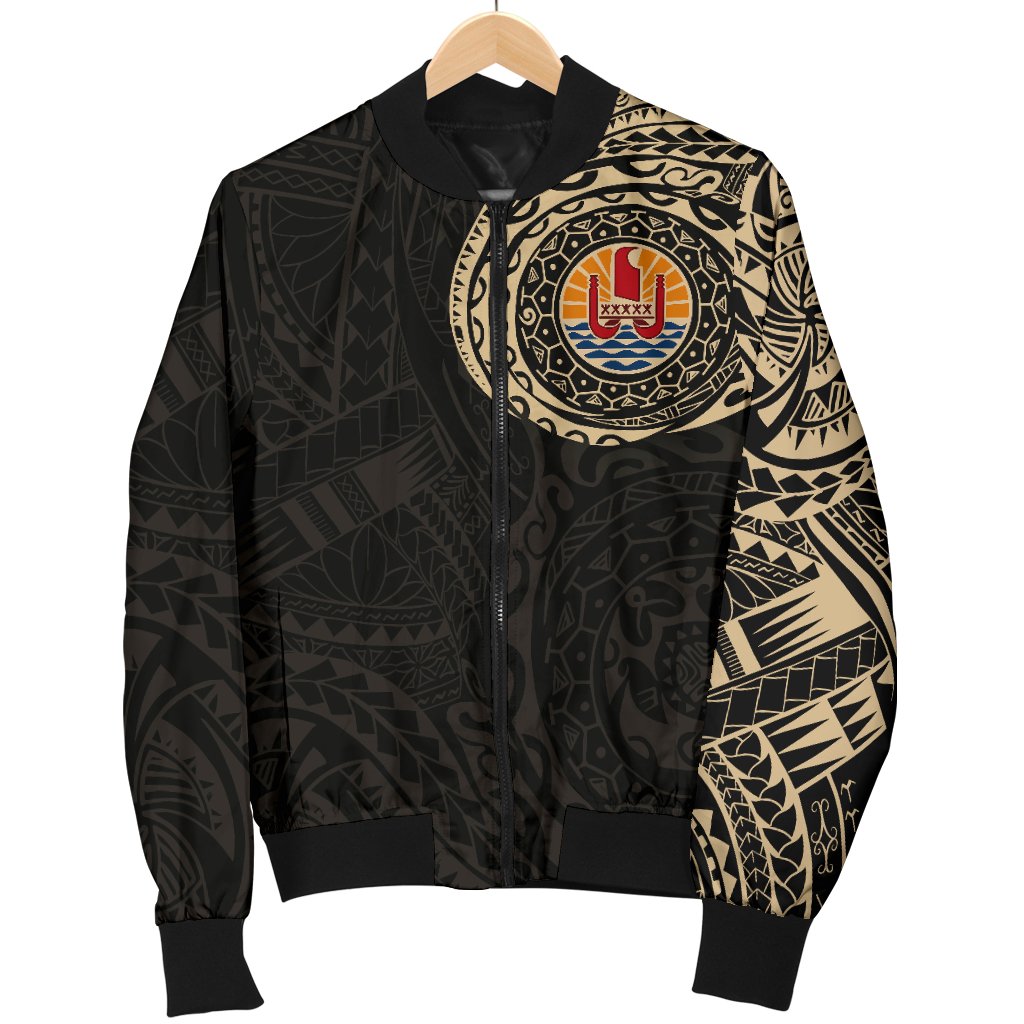 Tahiti in My Heart Polynesian Tattoo Style Men's Bomber Jacket