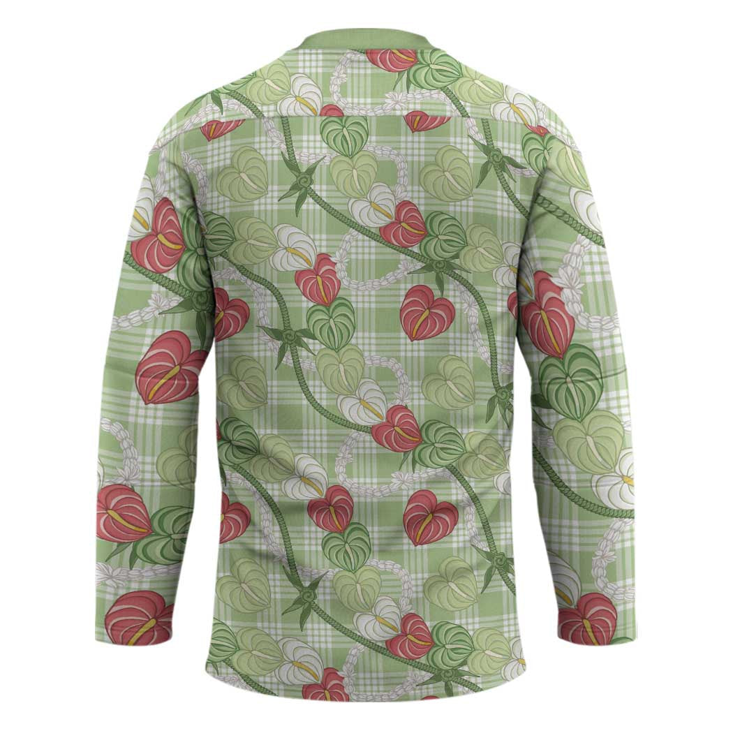 Anthurium Pikake Ti Leaf Palaka Hockey Jersey Green Version LT01