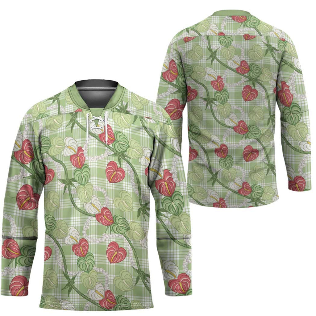 Anthurium Pikake Ti Leaf Palaka Hockey Jersey Green Version LT01