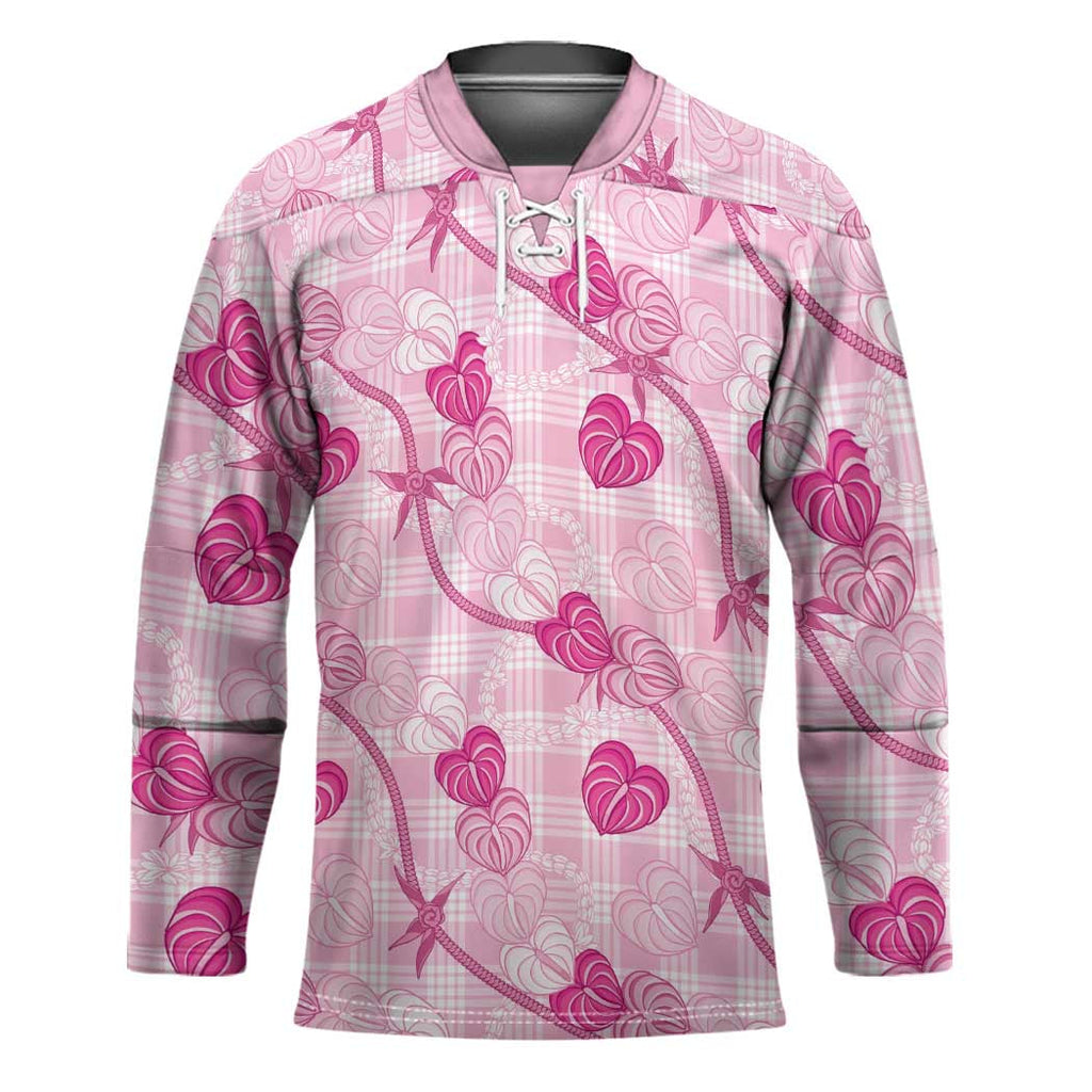 Anthurium Pikake Ti Leaf Palaka Hockey Jersey Pink Version LT01