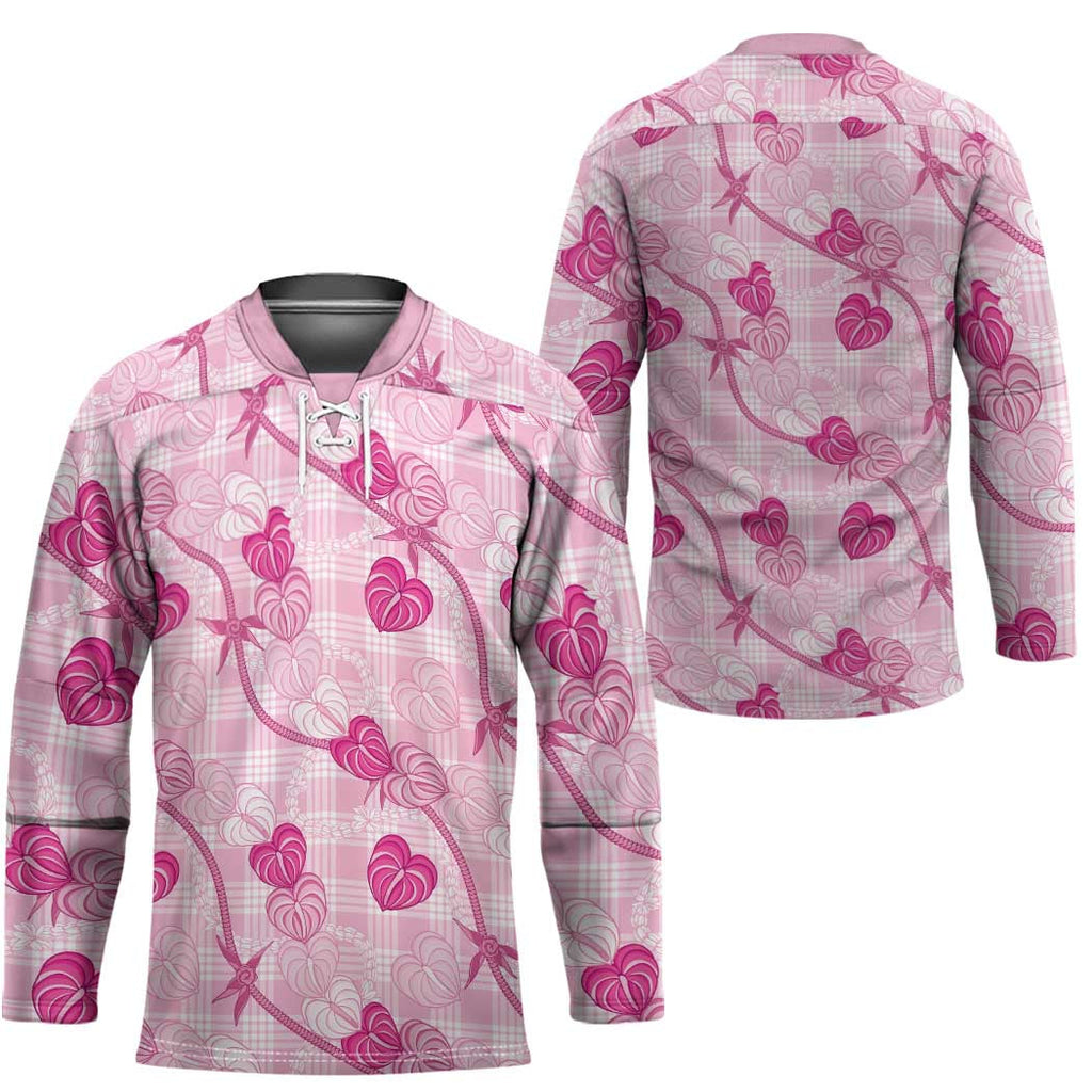 Anthurium Pikake Ti Leaf Palaka Hockey Jersey Pink Version LT01