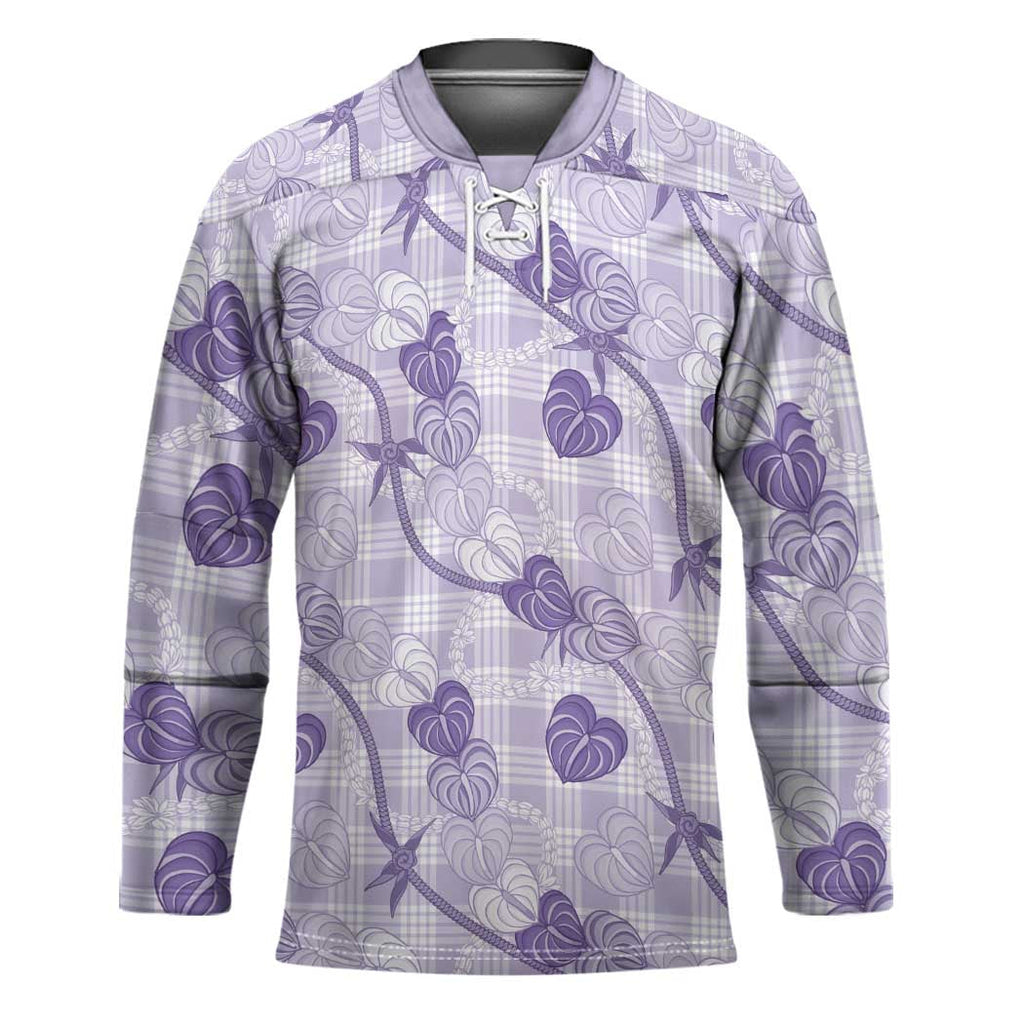 Anthurium Pikake Ti Leaf Palaka Hockey Jersey Purple Version LT01