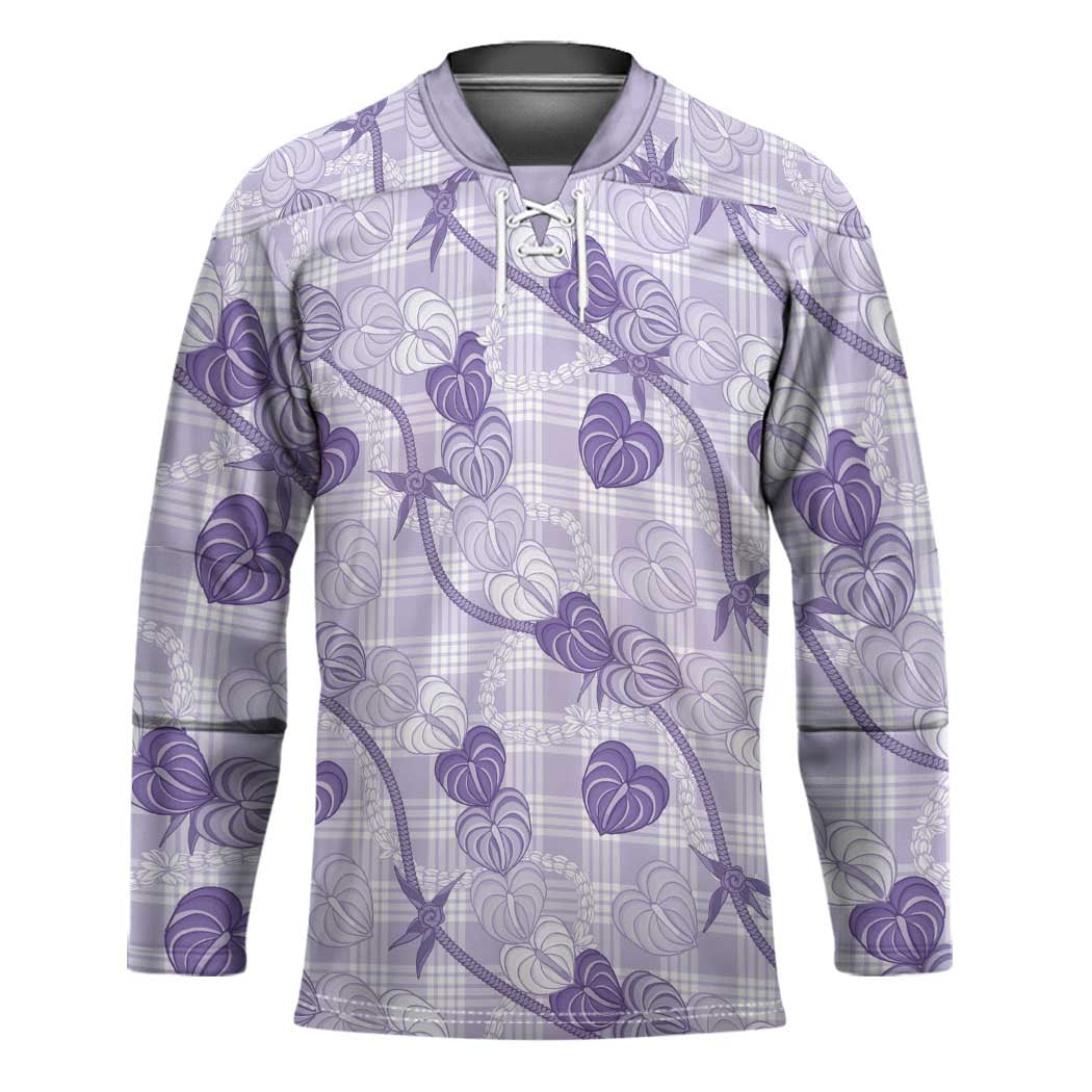 Anthurium Pikake Ti Leaf Palaka Hockey Jersey Purple Version LT01