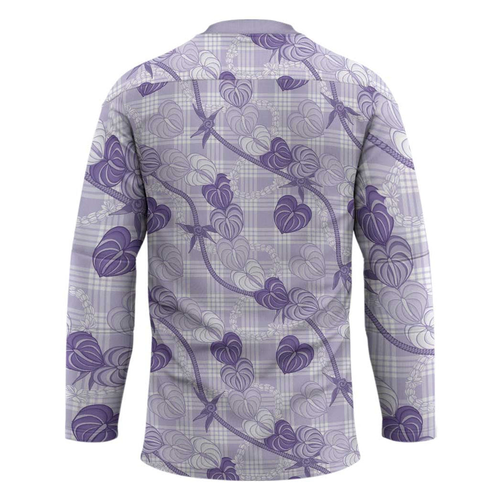 Anthurium Pikake Ti Leaf Palaka Hockey Jersey Purple Version LT01