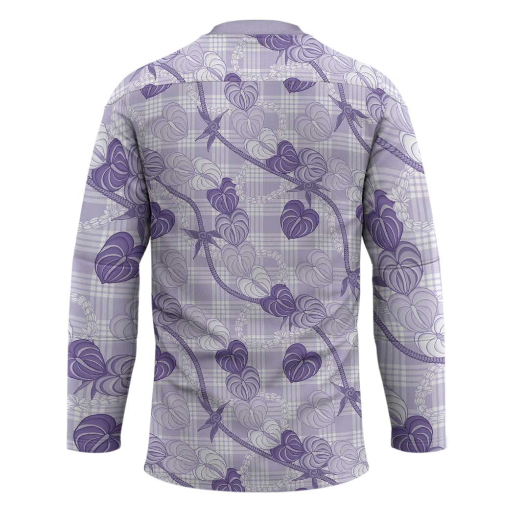 Anthurium Pikake Ti Leaf Palaka Hockey Jersey Purple Version LT01