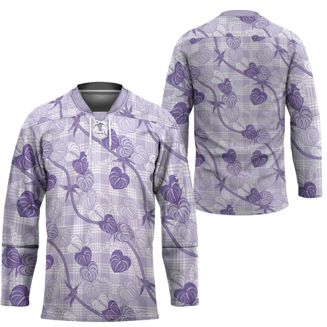 Anthurium Pikake Ti Leaf Palaka Hockey Jersey Purple Version LT01