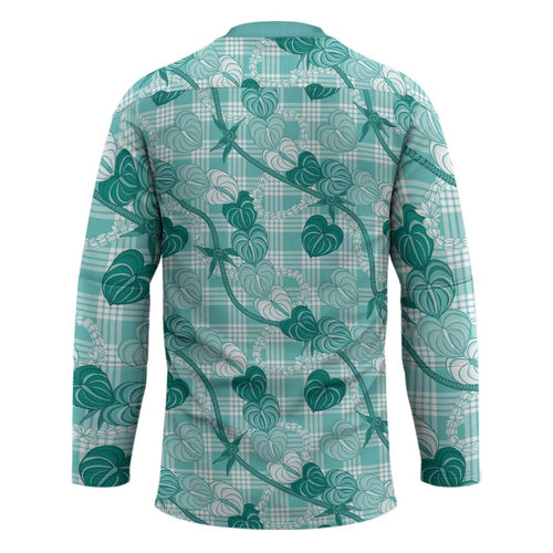 Anthurium Pikake Ti Leaf Palaka Hockey Jersey Turquoise Version LT01