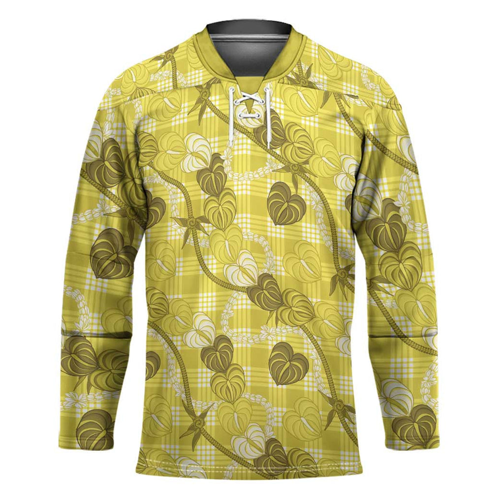 Anthurium Pikake Ti Leaf Palaka Hockey Jersey Yellow Version LT01